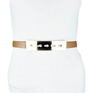 BCBG • Brown Gold Faux Leather Belt